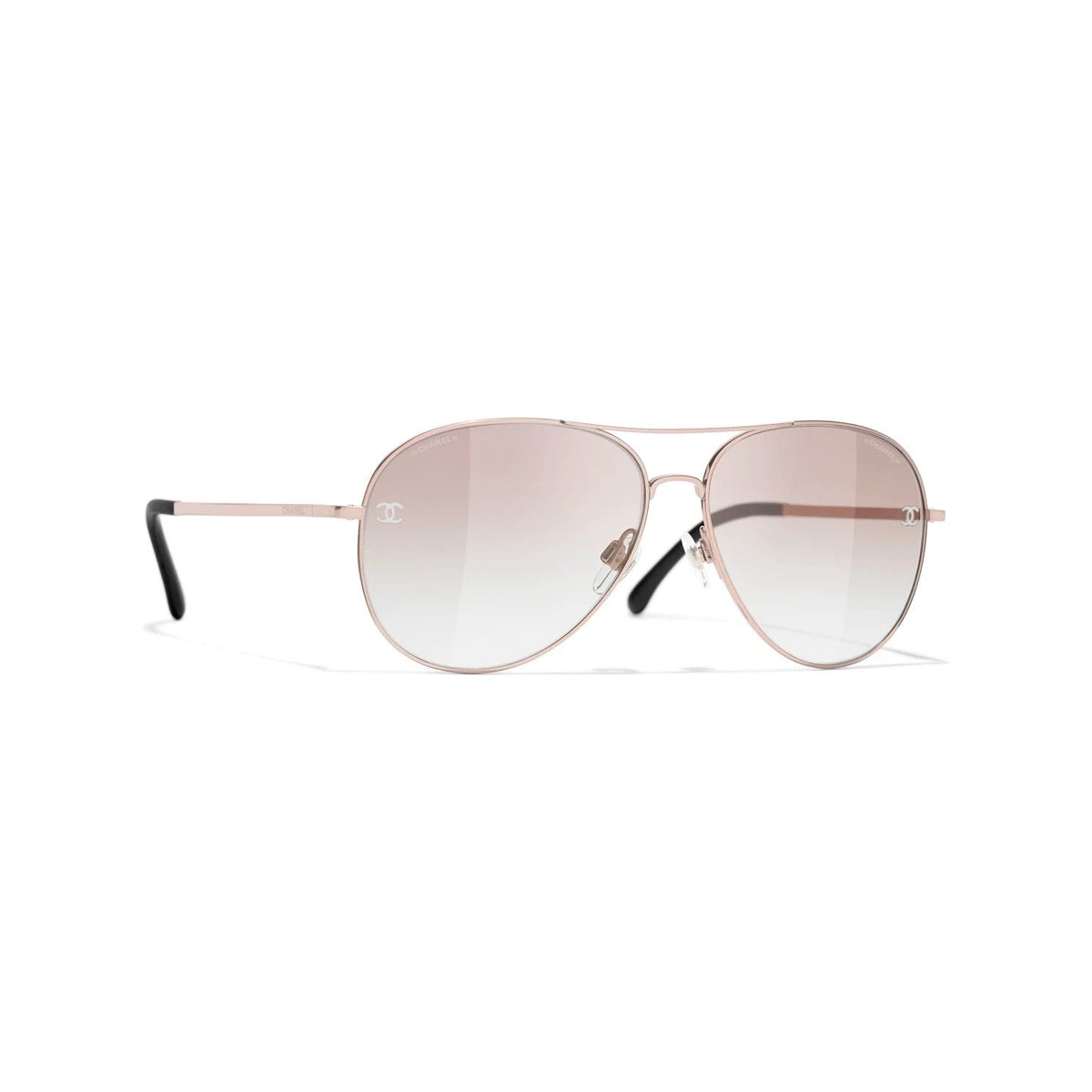 Chanel mirrored aviator top sunglasses