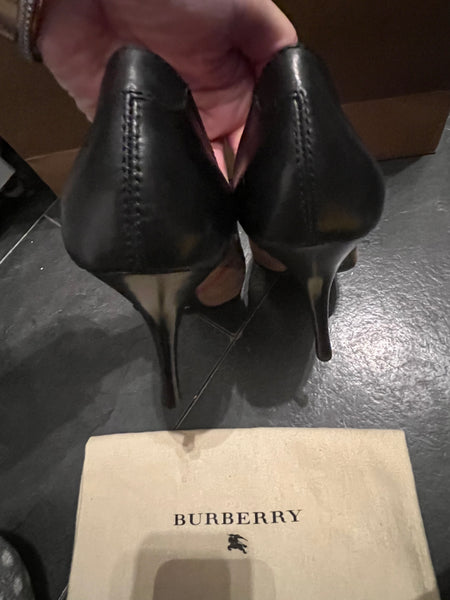 Burberry Black and Nova Check Heels