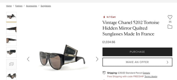 Chanel Quilted Hidden Mirrored Vintage Sunglasses - V & G Luxe Boutique