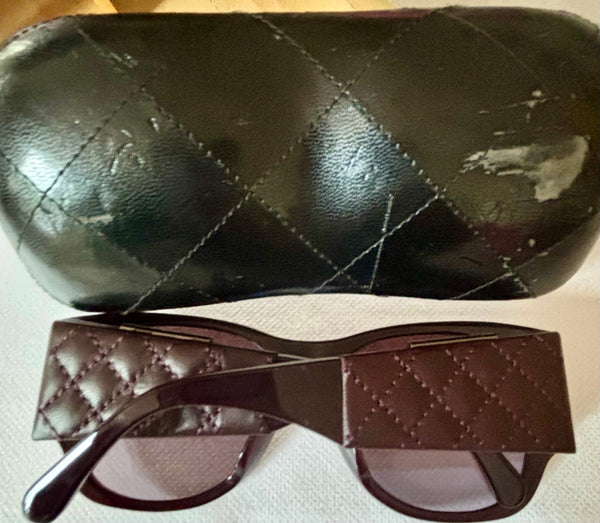 Chanel Quilted Hidden Mirrored Vintage Sunglasses - V & G Luxe Boutique