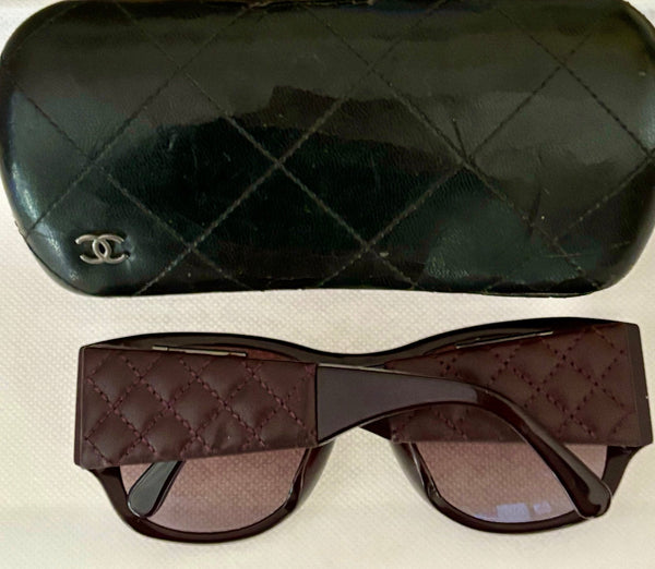 Chanel Quilted Hidden Mirrored Vintage Sunglasses - V & G Luxe Boutique