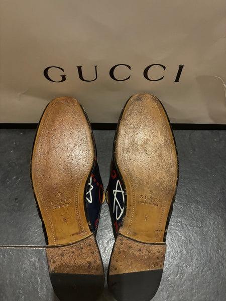 Gucci Ghost Print Leather Princetown Mules - V & G Luxe Boutique