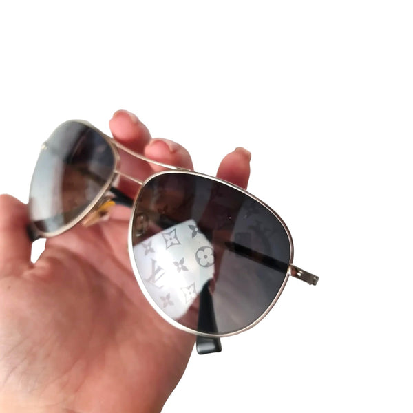 Louis Vuitton Monogram Silvertone Sunglasses - V & G Luxe Boutique