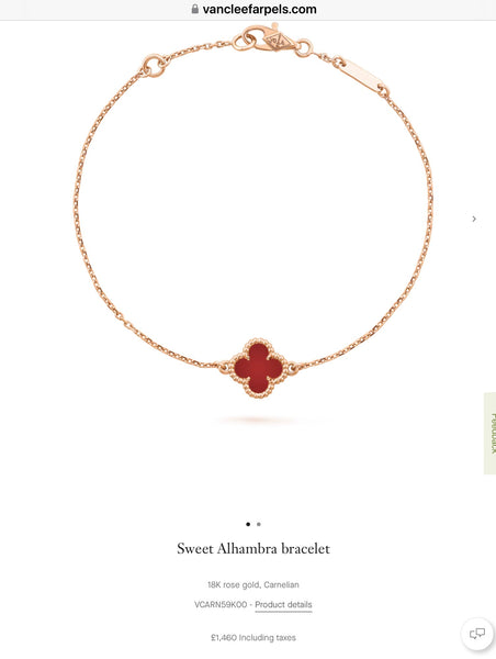 Van Cleef & Arpels 18K Rose Gold Sweet Alhambra Bracelet - V & G Luxe Boutique