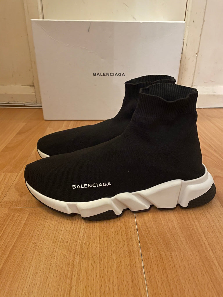Balenciaga Black Speed Woven Trainers  UK Size 7  UK Size 12  V  G  Luxe Boutique