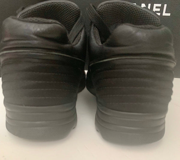 Chanel Triple Black Sneakers, UK Size 6.5 - V & G Luxe Boutique