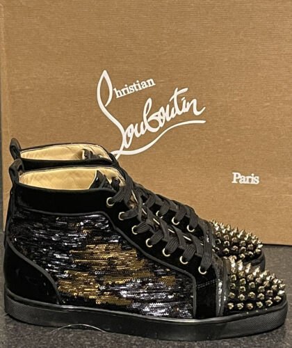 Black and gold louboutin mens hotsell