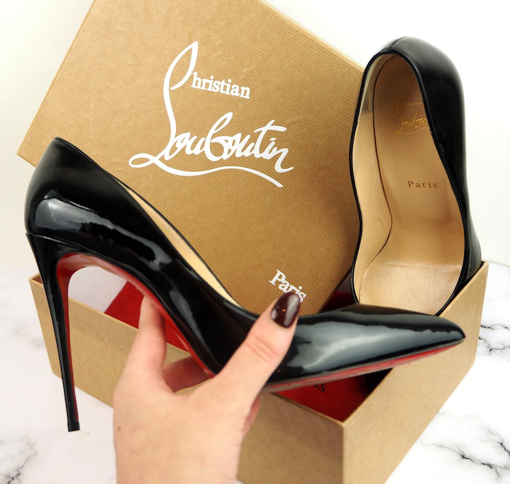 Christian Louboutin So Kate 120 Black Patent Heels UK Size 7 V G Luxe Boutique