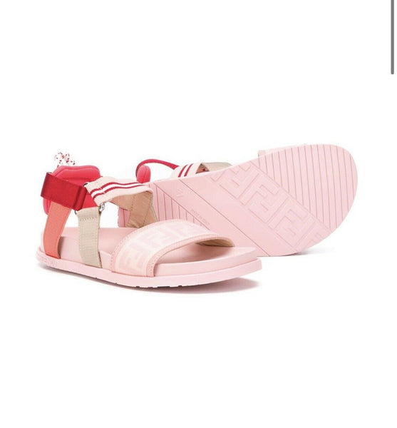 Fendi girls FF logo pink sandals Size UK 2.5 EU 35 - V & G Luxe Boutique