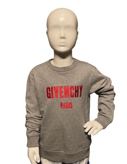 Givenchy Paris Grey Unisex Logo Embroidered Crewneck Sweatshirt Age 8 V G Luxe Boutique