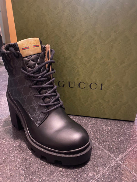 Gucci Brand New GG Black Supreme Boots - V & G Luxe Boutique