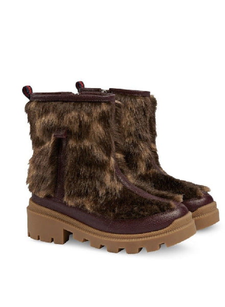 Gucci Kids' Faux Fur Boots In Brown Size EU 32 UK 13 - V & G Luxe Boutique