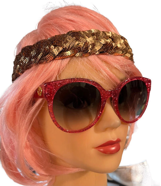 Gucci Pink Ladies Glittered Sunglasses - V & G Luxe Boutique