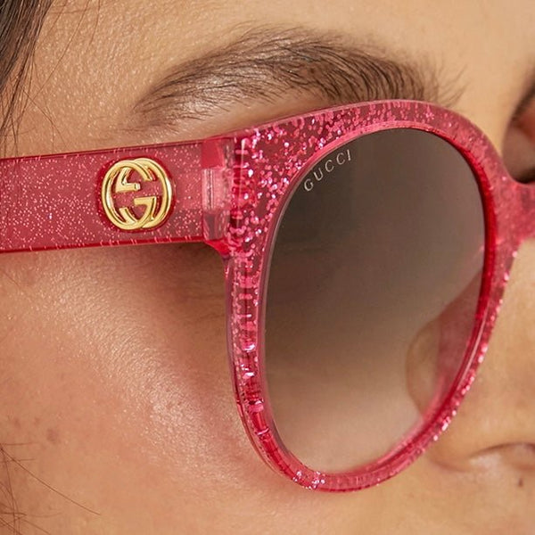 Gucci Pink Ladies Glittered Sunglasses - V & G Luxe Boutique