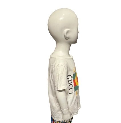 Gucci White Cotton Unisex T-shirt with Gucci GG Logo, Age 4 - V & G Luxe Boutique