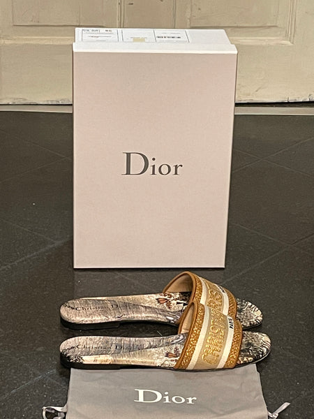 Dior Dway Beige Slides Size  EU 38