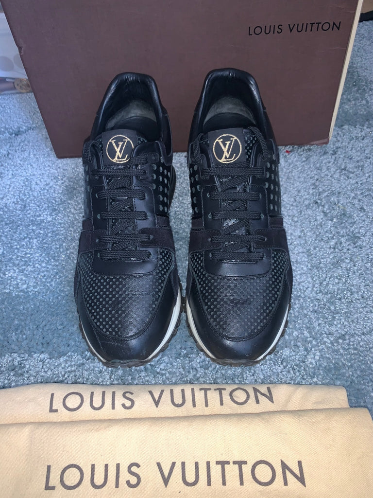Louis Vuitton Black Leather and Suede Runaway Sneakers Size 39