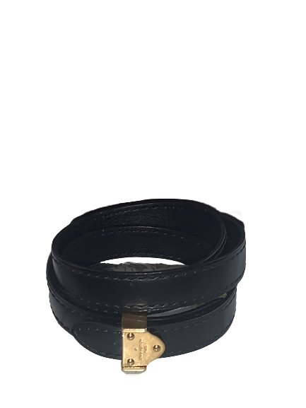 Louis Vuitton Black Leather Triple Bracelet, Small / Medium – V & G Luxe  Boutique