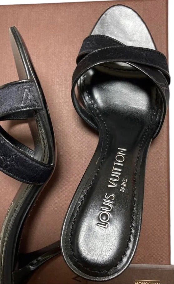 Louis Vuitton Monogram Black heels – V & G Luxe Boutique