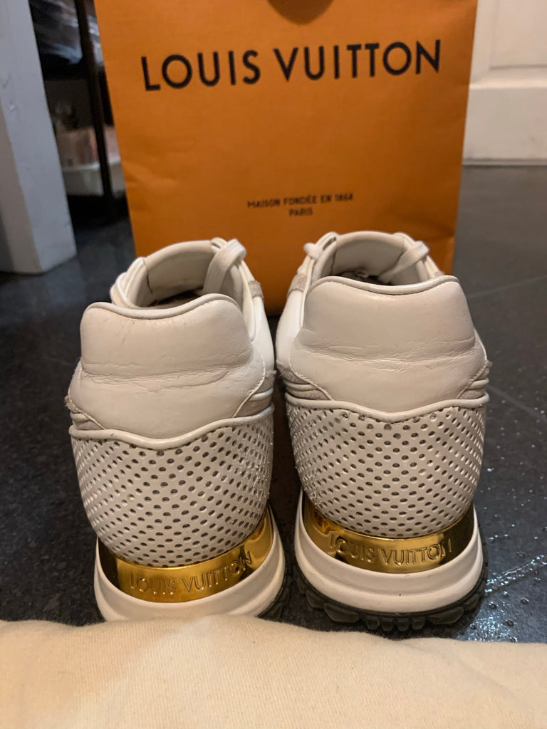 Louis Vuitton Unisex White Leather and Suede LV Run Away Sneakers, UK – V &  G Luxe Boutique