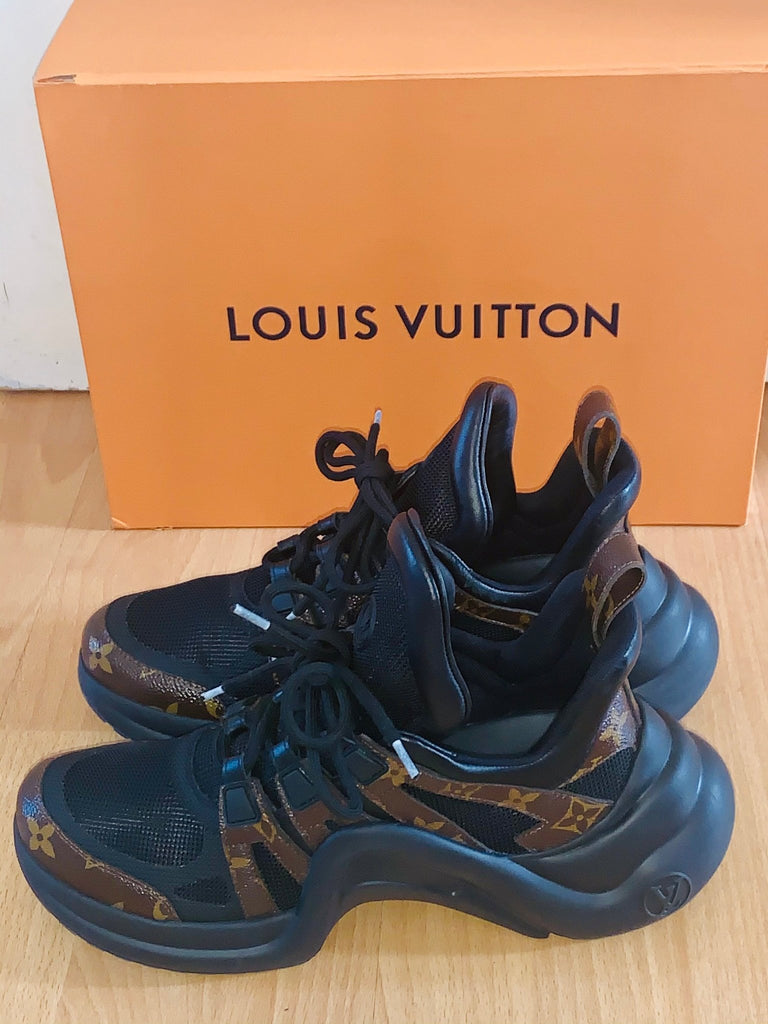 Louis Vuitton Women's LV Archlight Black and Monogram Sneakers, UK