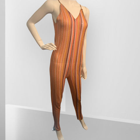 Missoni Orange Knit Striped Low Back Jumpsuit - V & G Luxe Boutique