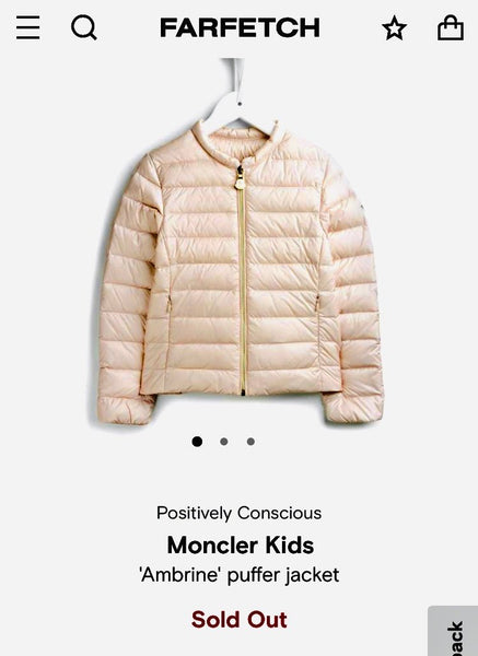 Moncler Ambrine Pink Padded Waterproof Jacket Coat, Age 14 (or Ladies Small) - V & G Luxe Boutique