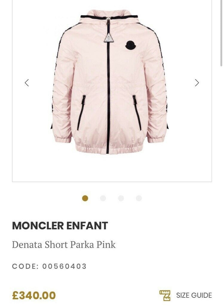 Moncler Girls/Ladies Pink Hooded Denata Jacket Age 12 or Small