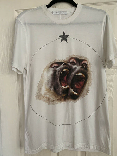 Givenchy Monkey Brothers Twin Baboon Print T-shirt Top Size S-M