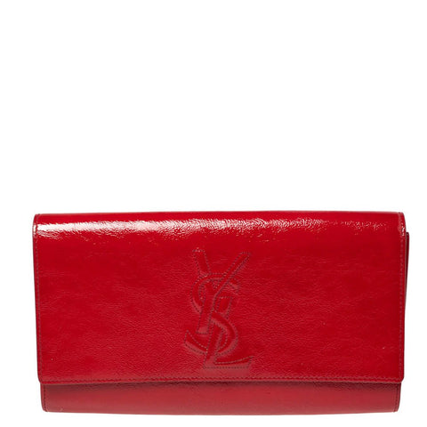 Saint Laurent Red Patent Leather Belle De Jour Clutch - V & G Luxe Boutique